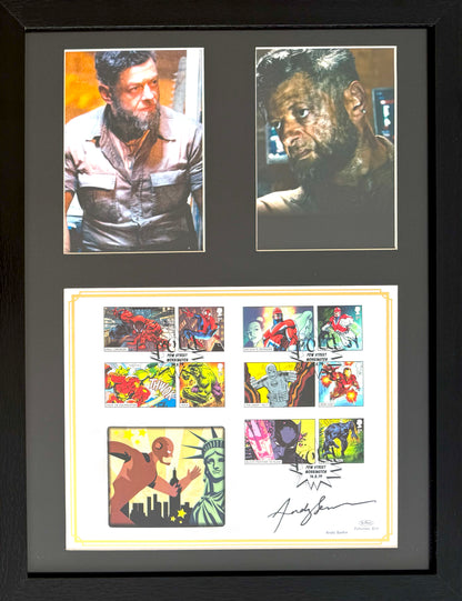 Andy Serkis, Hand Signed Framed, Mounted Original 'Marvel' FDC & COA
