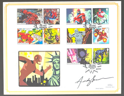 Andy Serkis, Hand Signed Framed, Mounted Original 'Marvel' FDC & COA