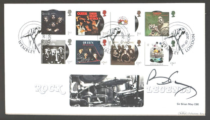 Brian May, Hand Signed Queen FDC, First Day Cover, And COA