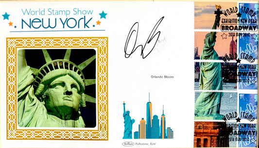 Orlando Bloom Hand Signed 'New York World Stamp Show' First Day Cover, FDC, With COA