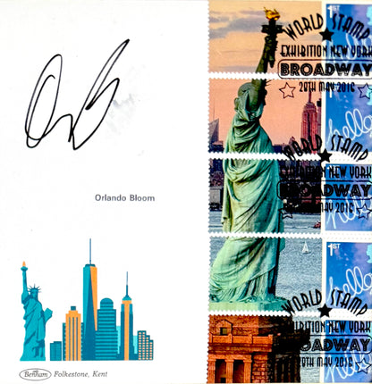 Orlando Bloom Hand Signed 'New York World Stamp Show' First Day Cover, FDC, With COA