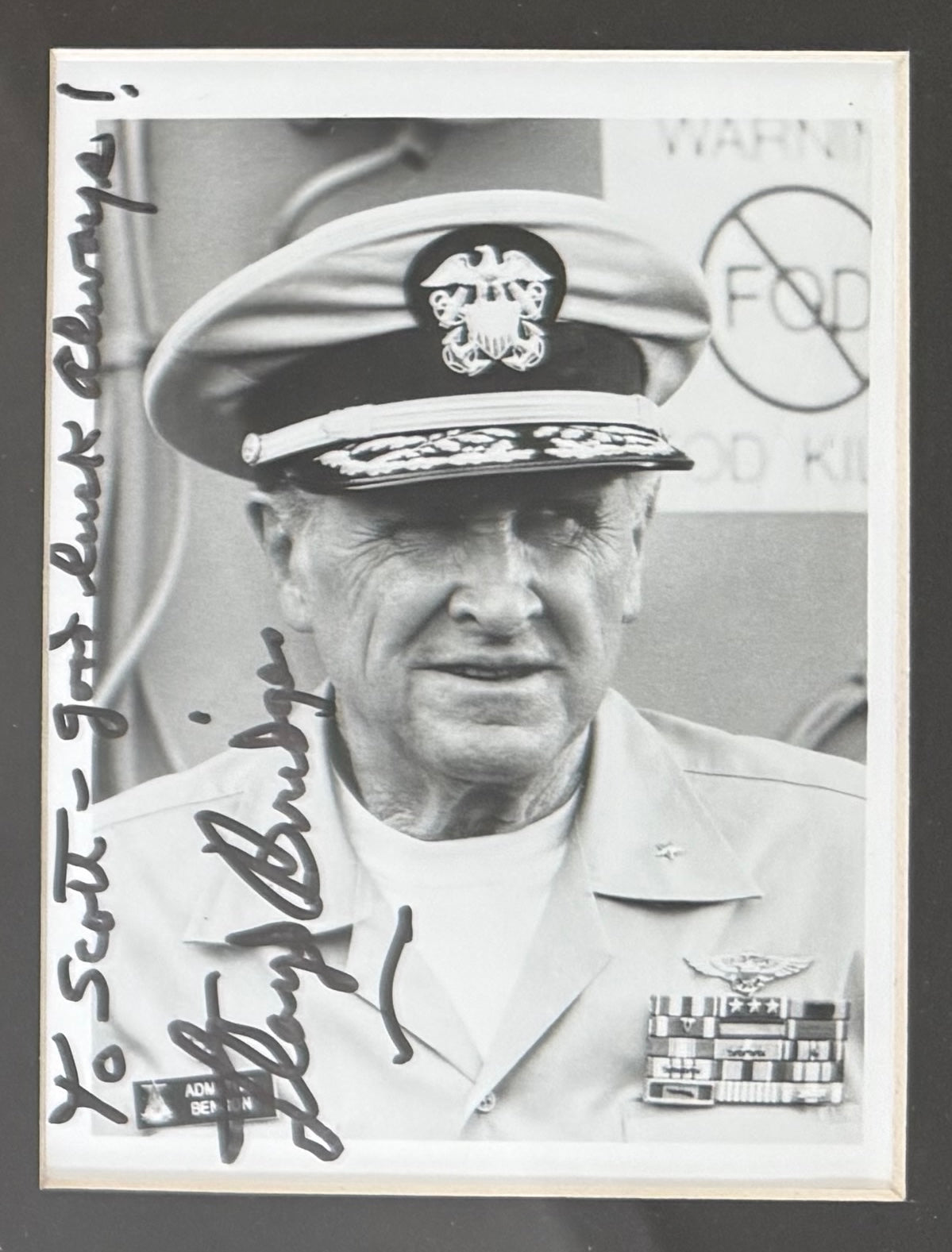 Lloyd Bridges, American Actor, Hand Signed Framed, Mounted Original Photo & COA