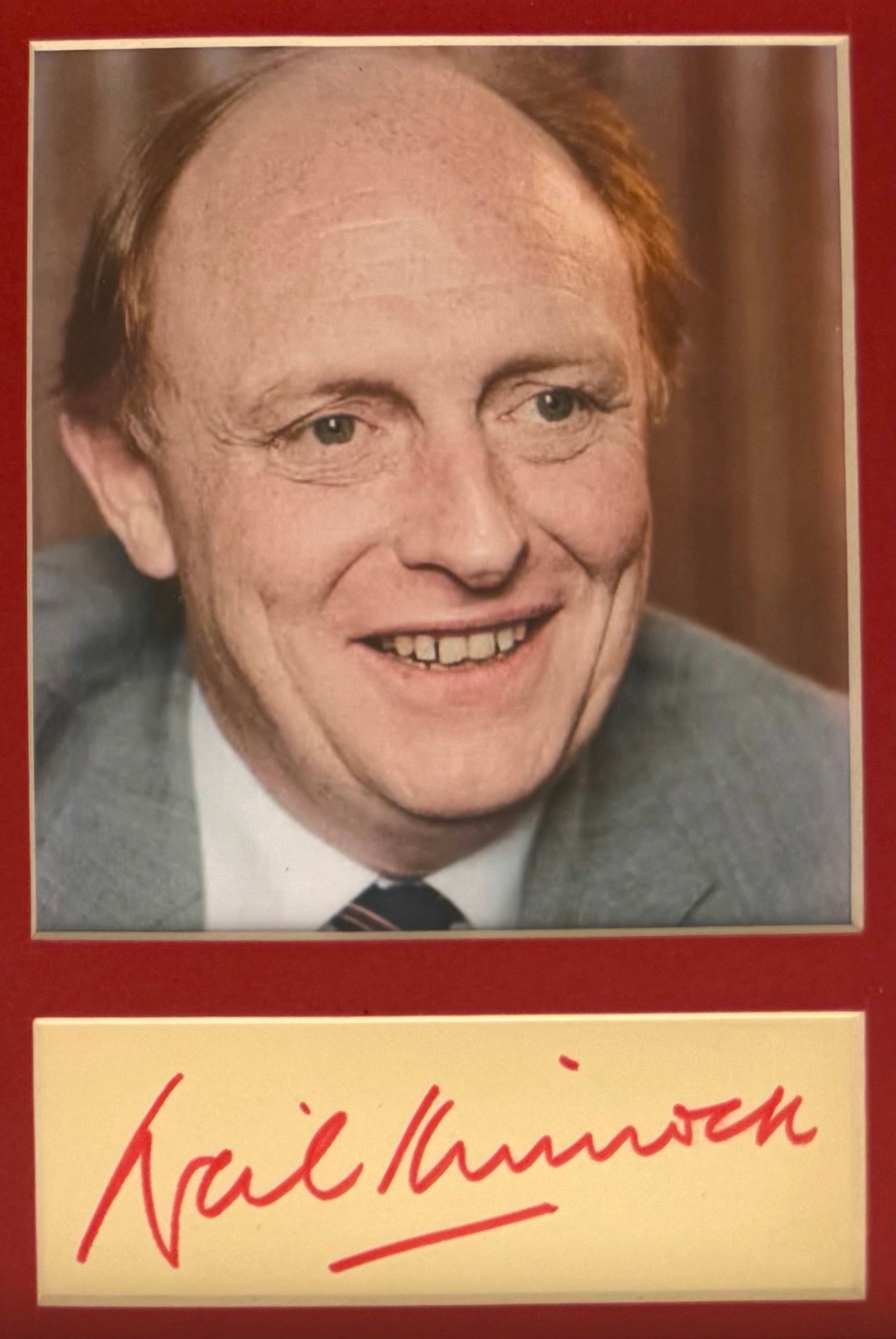 Neil Kinnock, Former Labour Party Leader, Hand Signed Card, With Photo & COA