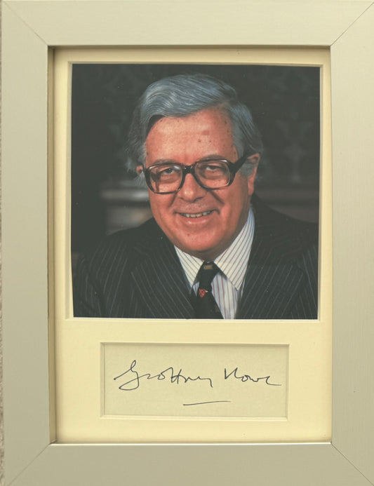 Geoffrey Howe, Former Deputy Prime Minister, Hand Signed Card, With Photo & COA