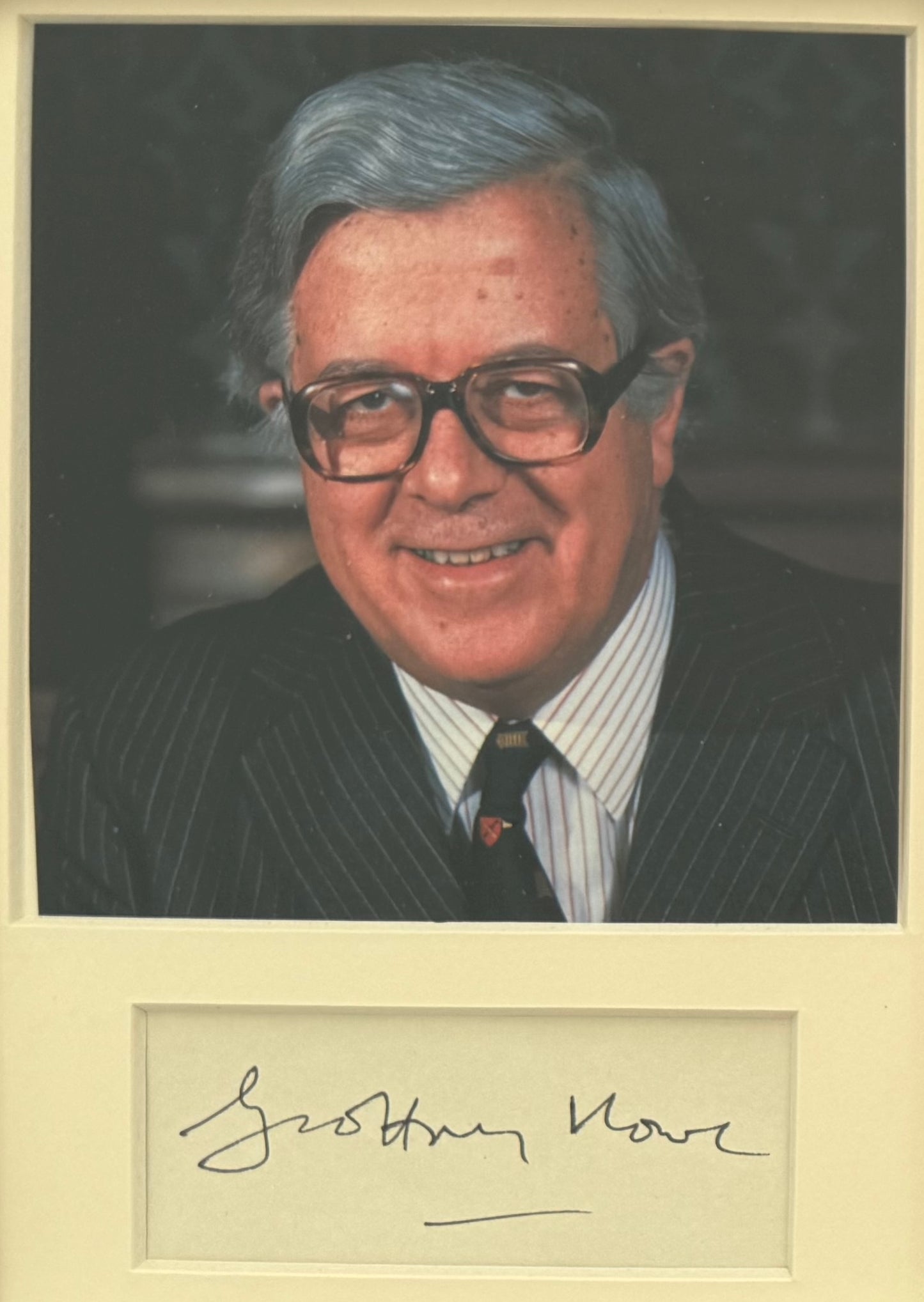 Geoffrey Howe, Former Deputy Prime Minister, Hand Signed Card, With Photo & COA