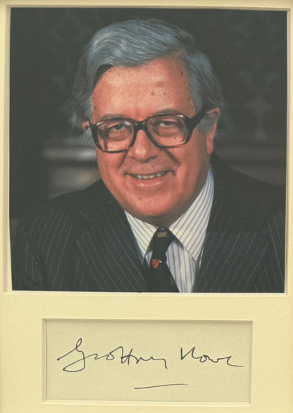 Geoffrey Howe, Former Deputy Prime Minister, Hand Signed Card, With Photo & COA