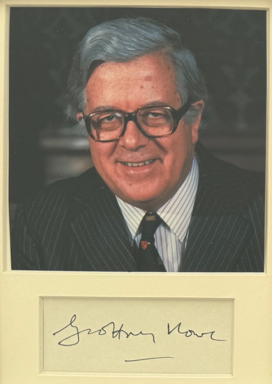 Geoffrey Howe, Former Deputy Prime Minister, Hand Signed Card, With Photo & COA