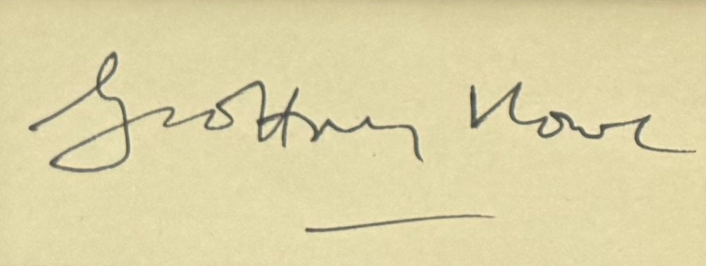 Geoffrey Howe, Former Deputy Prime Minister, Hand Signed Card, With Photo & COA