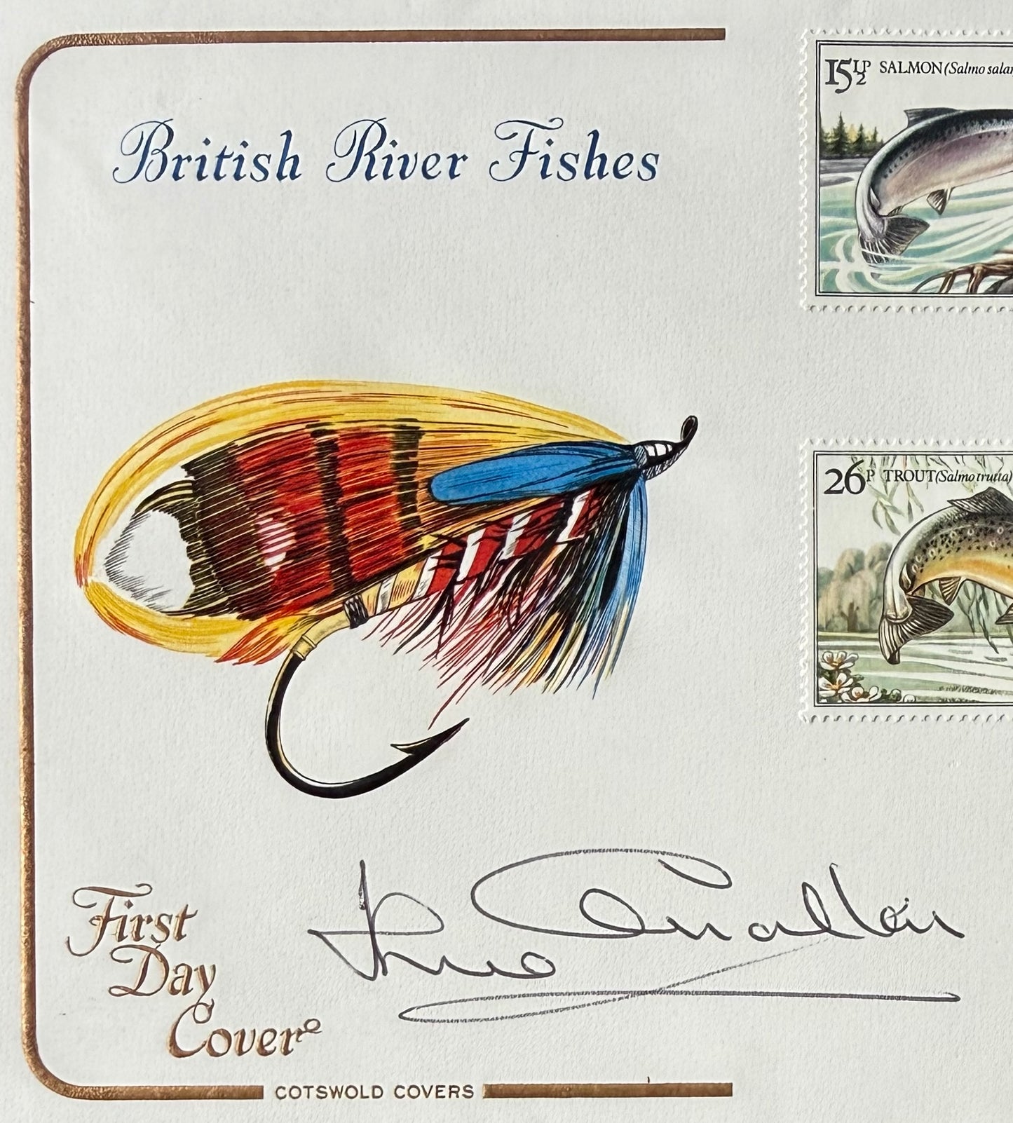 Jack Charlton, England Football Legend, Hand Signed 'British Fishes' First Day Cover, FDC