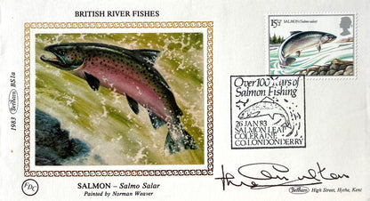 Jack Charlton, England Football Legend, Hand Signed 'British Fishes' First Day Cover, FDC