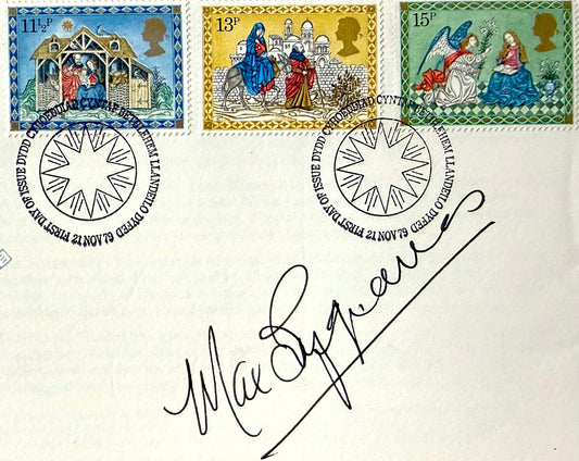 Max Bygraves, British Entertainment Icon, Hand Signed Christmas 1979 First Day Cover FDC