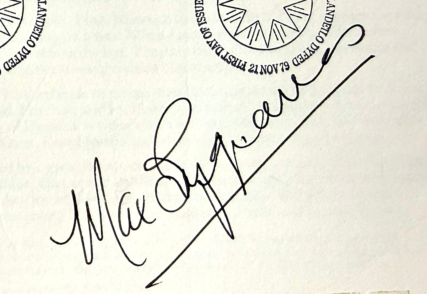 Max Bygraves, British Entertainment Icon, Hand Signed Christmas 1979 First Day Cover FDC