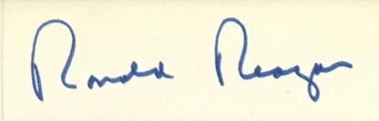 Ronald Reagan, Former U.S President, Hand Signed Card With Photo Presentation, With COA