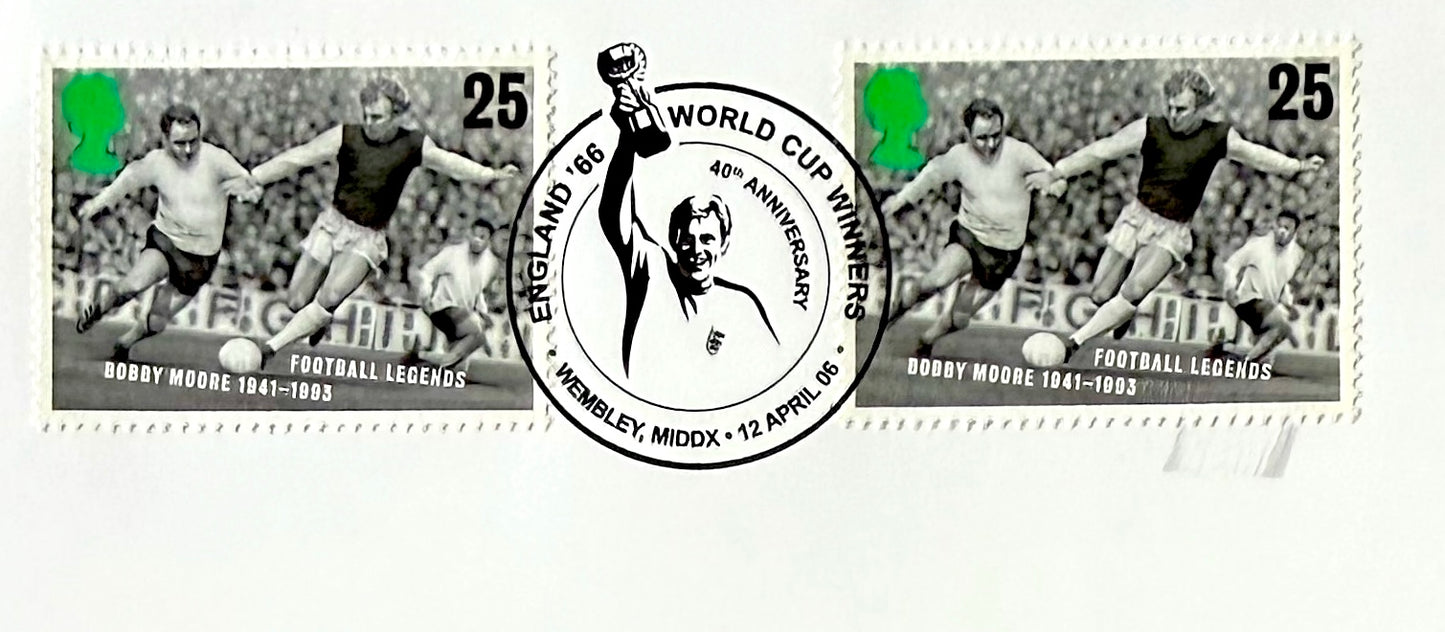 Martin Peters Hand Signed 1966 40 Year Anniversary FDC, First Day Cover, & COA