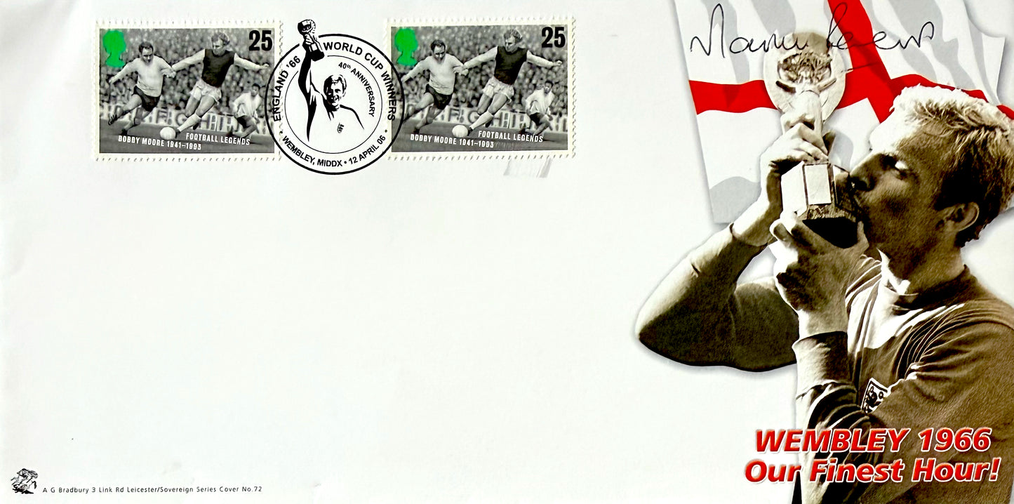 Martin Peters Hand Signed 1966 40 Year Anniversary FDC, First Day Cover, & COA