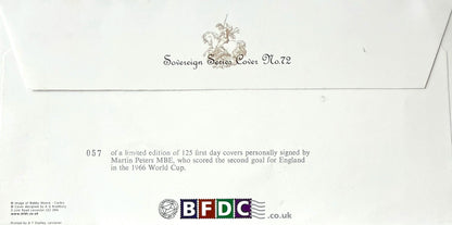Martin Peters Hand Signed 1966 40 Year Anniversary FDC, First Day Cover, & COA