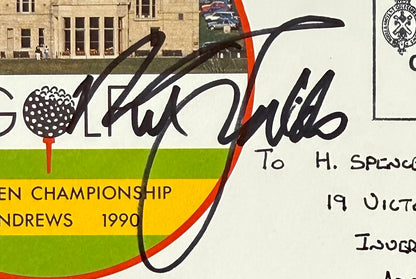 Nick Faldo, 'The Open' Golf Legend, Hand Signed 1990 First Day Cover FDC