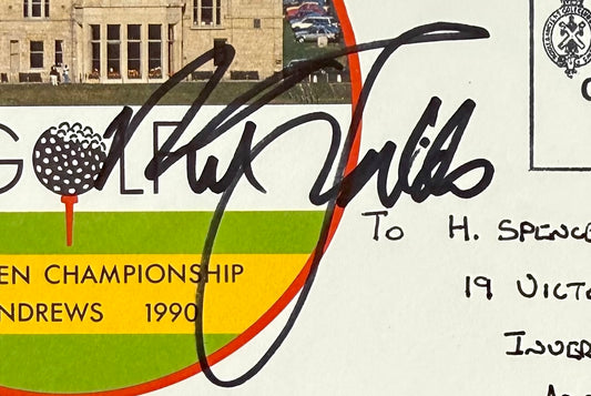 Nick Faldo, 'The Open' Golf Legend, Hand Signed 1990 First Day Cover FDC