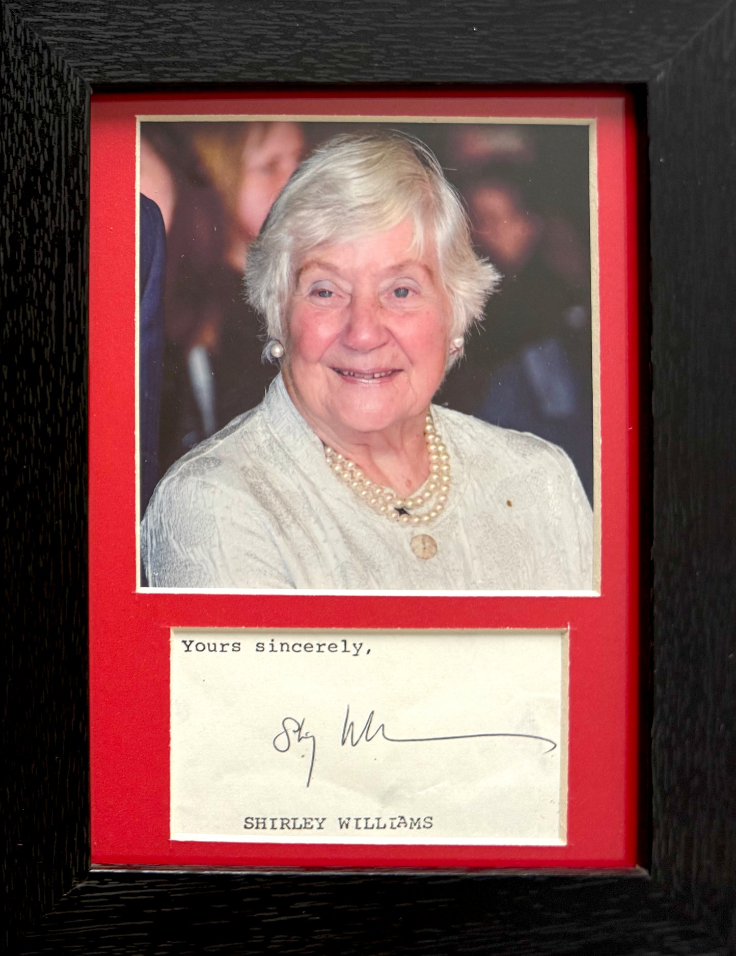 Shirley Williams, Labour, SDP, Lib Dems Politician, Hand Signed Card, With Photo & COA