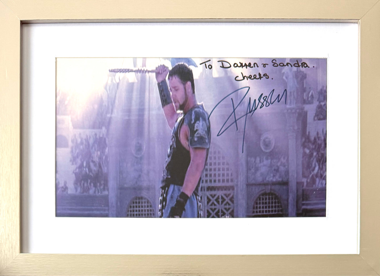 Russell Crowe, Gladiator Actor, Hand Signed Framed Mounted Original Photo & COA