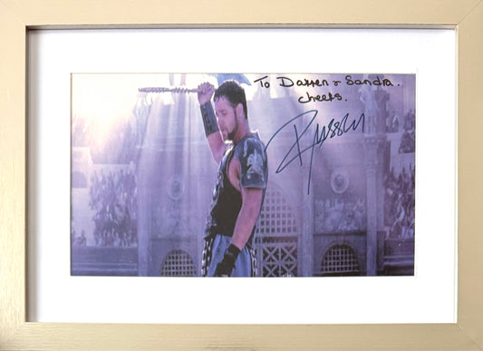 Russell Crowe, Gladiator Actor, Hand Signed Framed Mounted Original Photo & COA