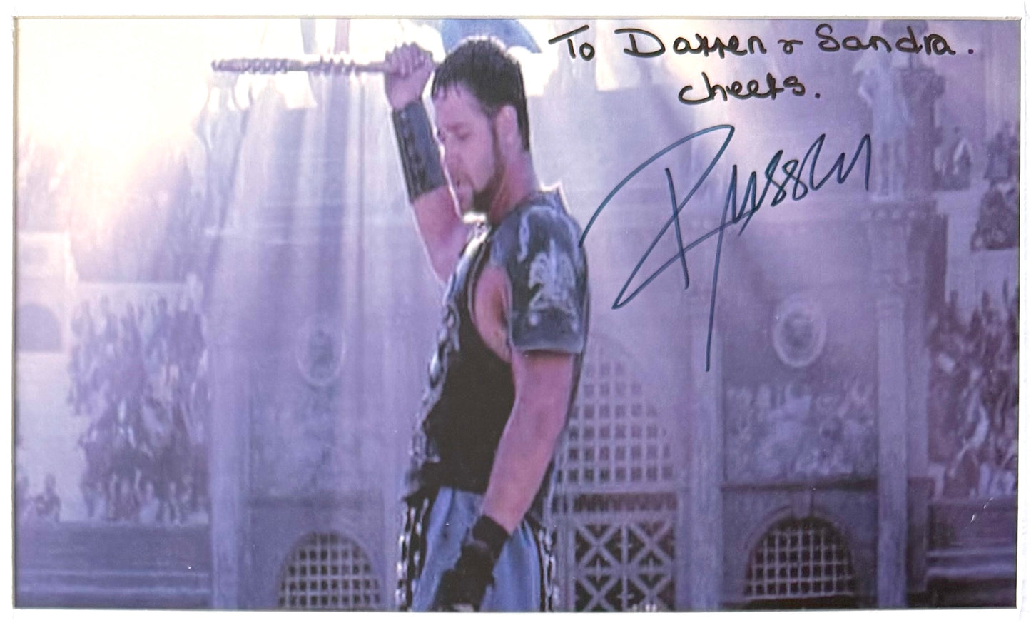 Russell Crowe, Gladiator Actor, Hand Signed Framed Mounted Original Photo & COA