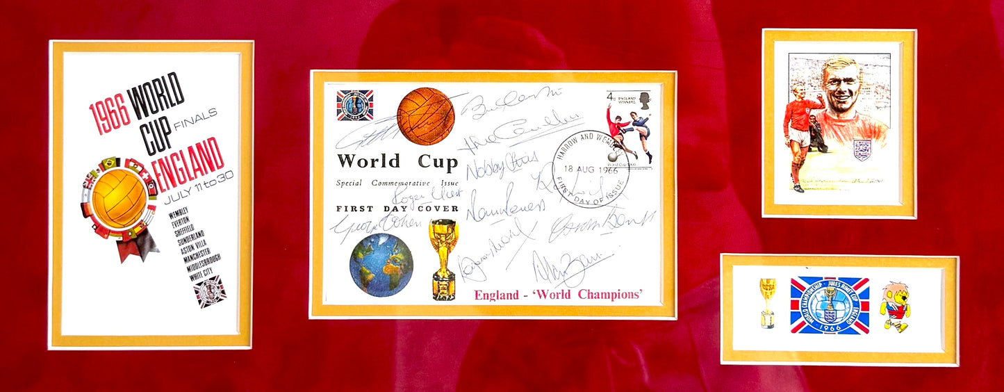 England 1966 (including Moore) Full Team Hand Signed FDC First Day Cover & COA