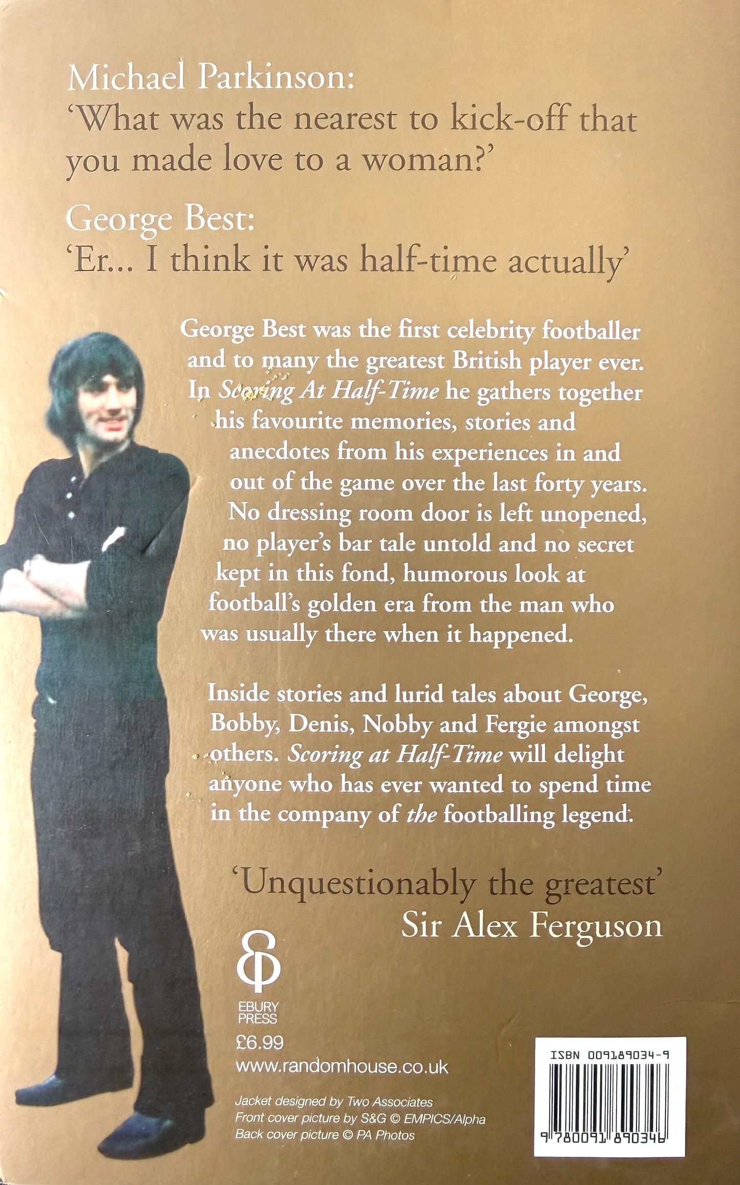 George Best, Manchester United Legend, Guaranteed Hand Signed 'Scoring At Half Time’ Book & COA