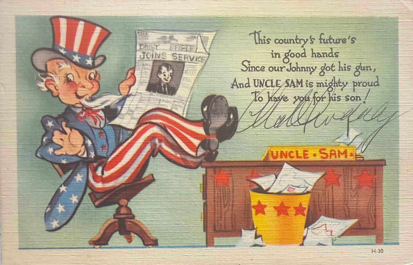 Charles Sweeney, Bockscar Nagasaki Atomic Bomb Pilot, Hand Signed Postcard & John Reznikoff COA