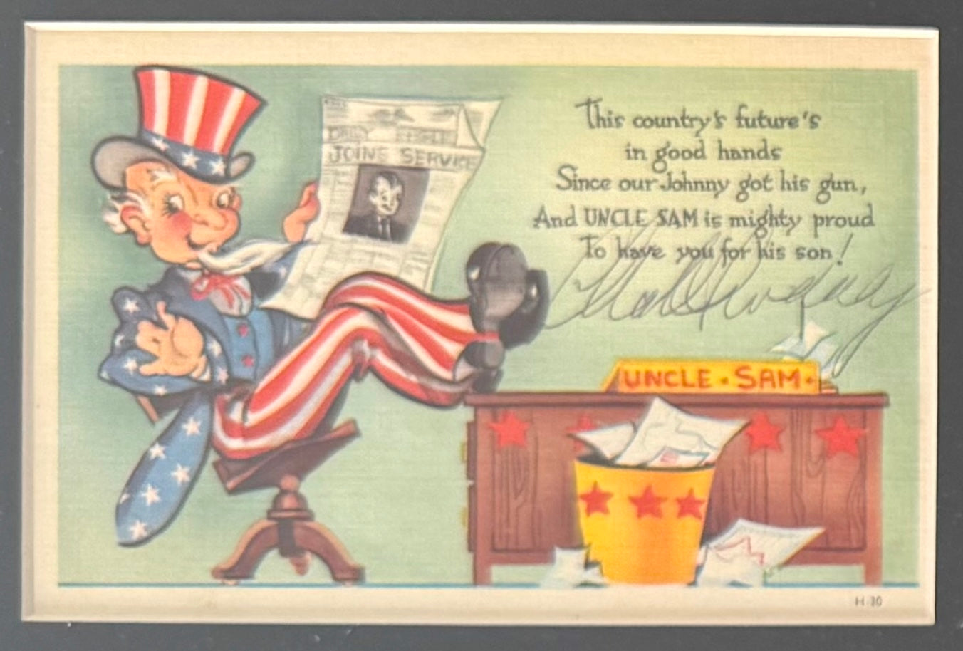Charles Sweeney, Bockscar Nagasaki Atomic Bomb Pilot, Hand Signed Postcard & John Reznikoff COA