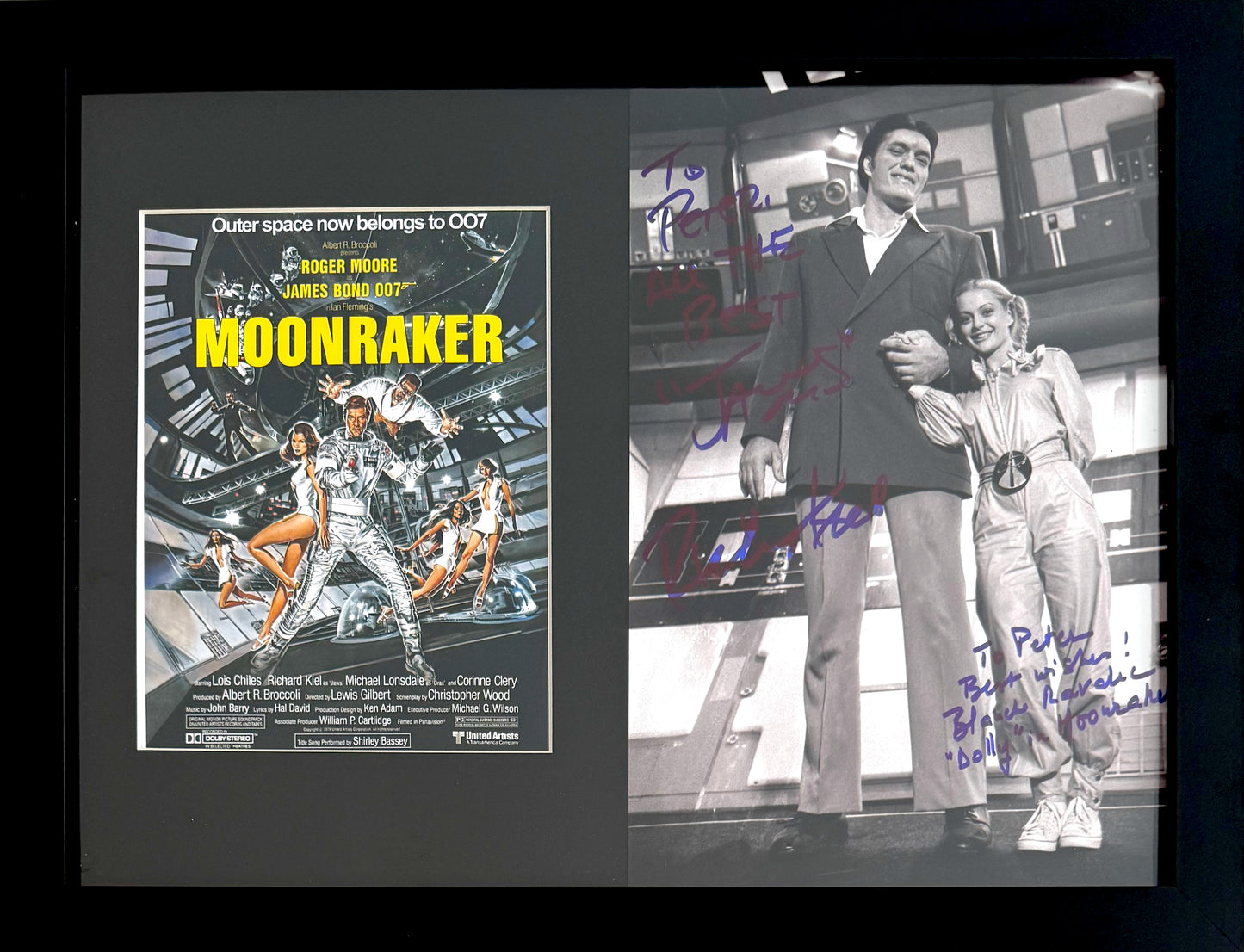 Richard Kiel 'Jaws' & Blanche Ravalec 'Dolly' Moonraker Dual Hand Signed Photo & COA