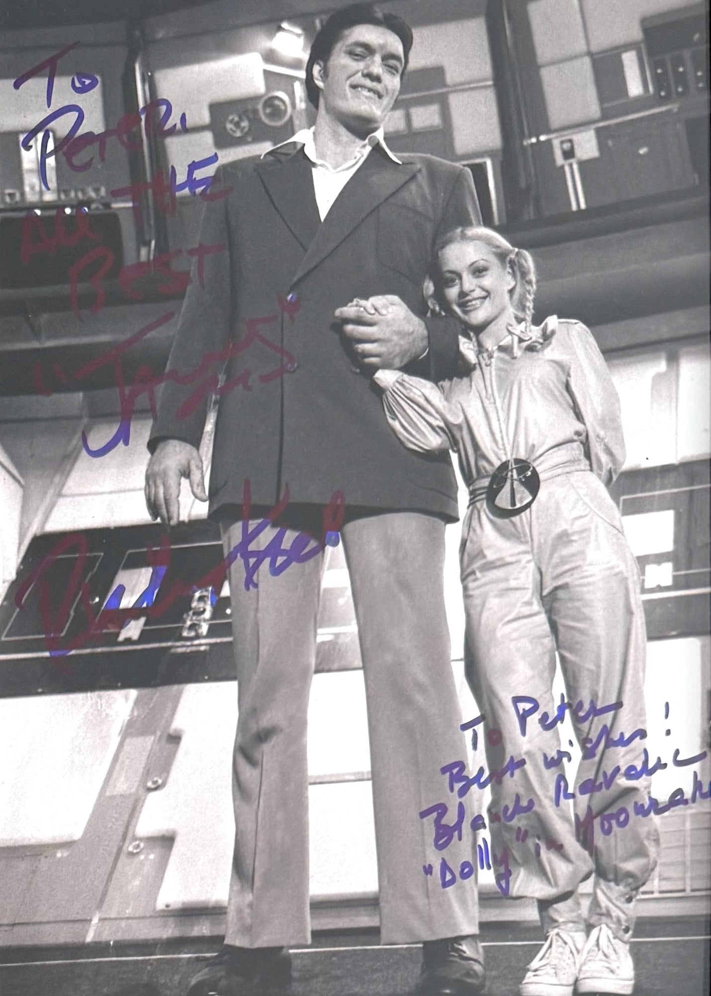Richard Kiel 'Jaws' & Blanche Ravalec 'Dolly' Moonraker Dual Hand Signed Photo & COA