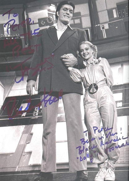 Richard Kiel 'Jaws' & Blanche Ravalec 'Dolly' Moonraker Dual Hand Signed Photo & COA