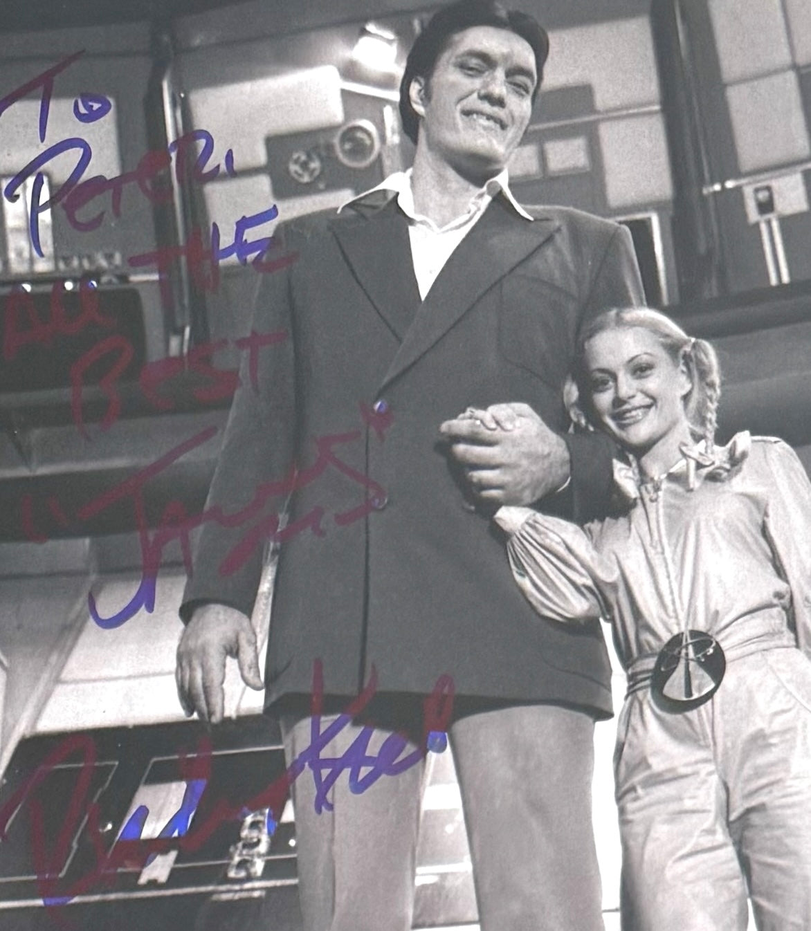 Richard Kiel 'Jaws' & Blanche Ravalec 'Dolly' Moonraker Dual Hand Signed Photo & COA