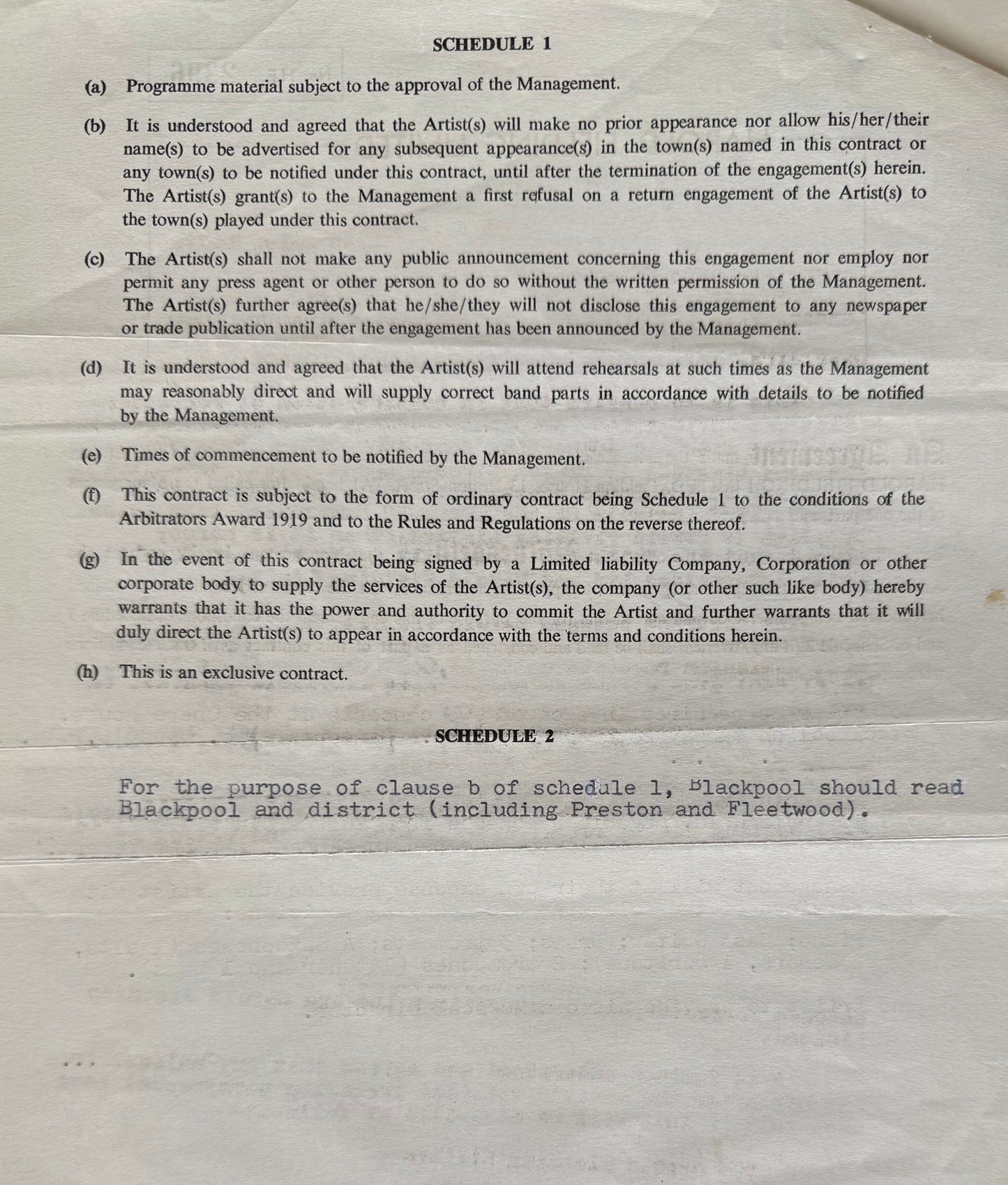 Mike Yarwood, Hand Signed Original Contract, 40cm x 30cm Presentation & COA