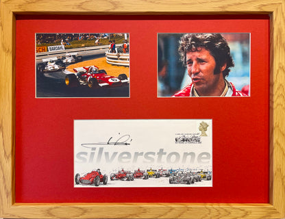 MARIO ANDRETTI F1 HAND SIGNED FRAMED FDC PHOTO PRESENTATION WITH COA