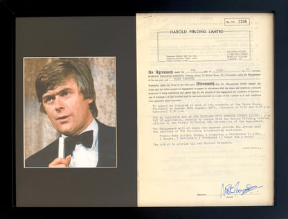 Mike Yarwood, Hand Signed Original Contract, 40cm x 30cm Presentation & COA