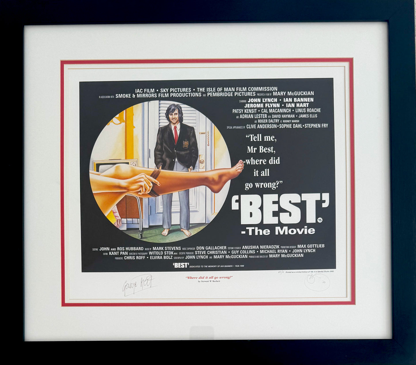 George Best, Manchester United Legend, Stunning Hand Signed Poster Presentation & COA