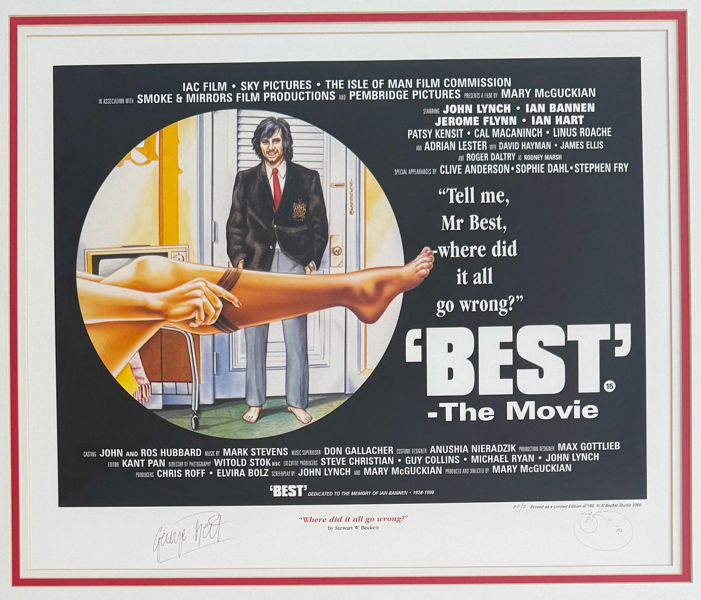George Best, Manchester United Legend, Stunning Hand Signed Poster Presentation & COA