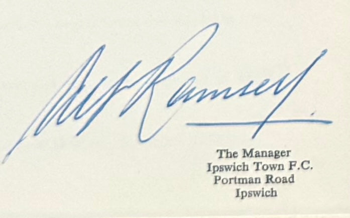Alf Ramsey, England 1966 World Cup Legend, Hand Signed Ipswich Town FDC Presentation & COA