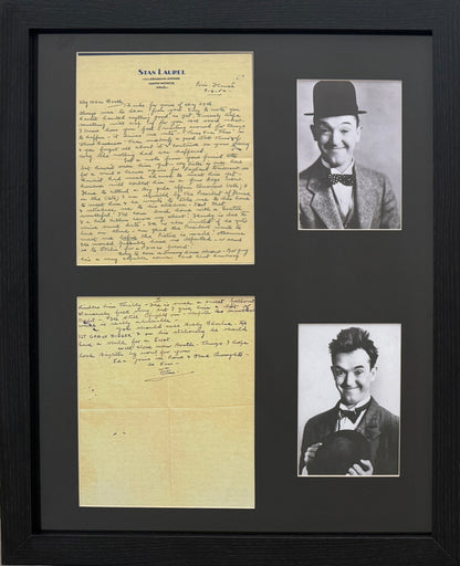 Stan Laurel Hand Signed And Written Letter Presentation & John Reznikoff COA