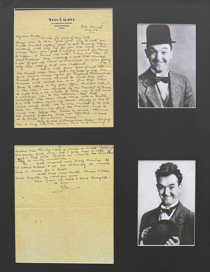 Stan Laurel Hand Signed And Written Letter Presentation & John Reznikoff COA