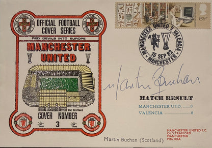 Martin Buchan, Manchester United Legend, Hand Signed FDC Presentation & COA