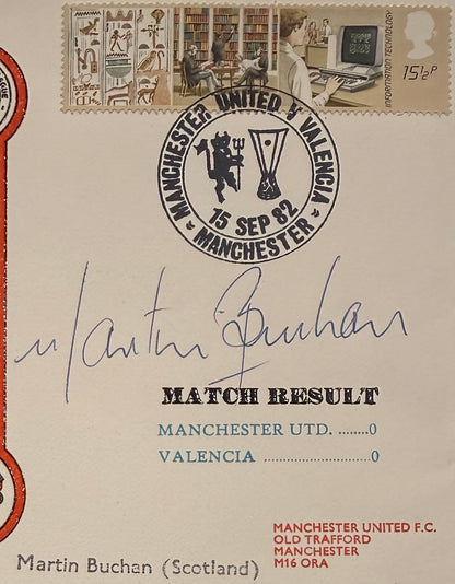 Martin Buchan, Manchester United Legend, Hand Signed FDC Presentation & COA