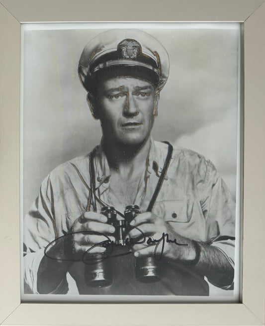 John Wayne, Hand Signed Framed 25cm x 20cm Original 'They Were Expendable' Photo & COA