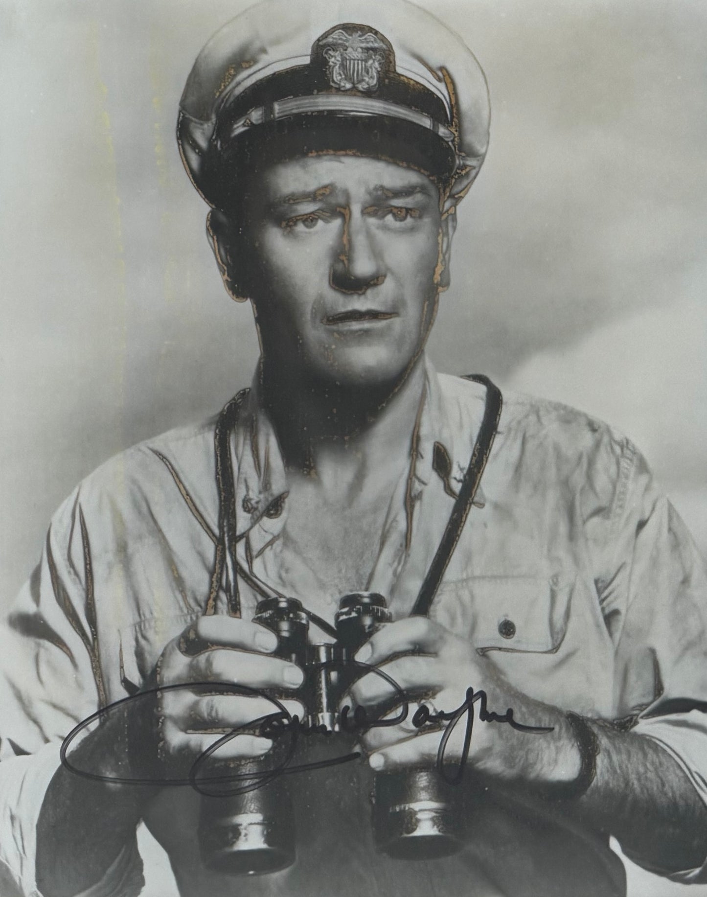 John Wayne, Hand Signed Framed 25cm x 20cm Original 'They Were Expendable' Photo & COA