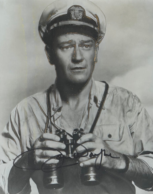 John Wayne, Hand Signed Framed 25cm x 20cm Original 'They Were Expendable' Photo & COA