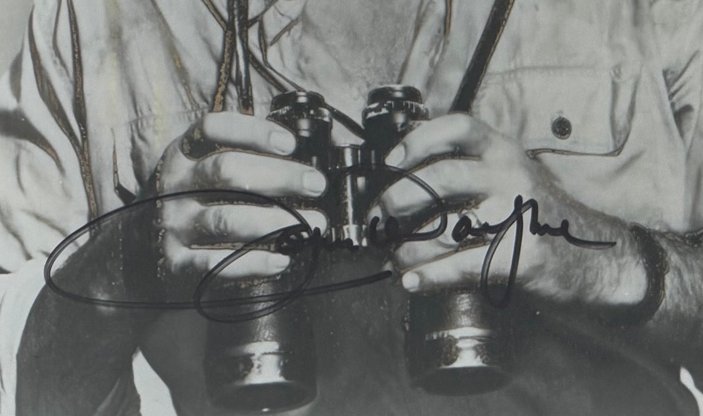 John Wayne, Hand Signed Framed 25cm x 20cm Original 'They Were Expendable' Photo & COA