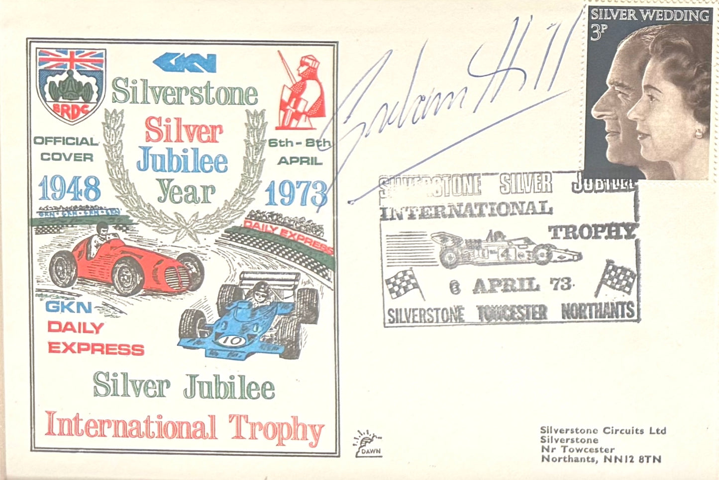 Graham Hill, Former Formula One World Champion, Hand Signed FDC Presentation & COA