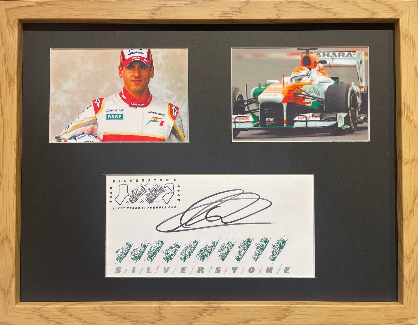 ADRIAN SUTIL HAND SIGNED FRAMED (16' X 12') FIRST DAY COVER PRESENTATION WITH COA